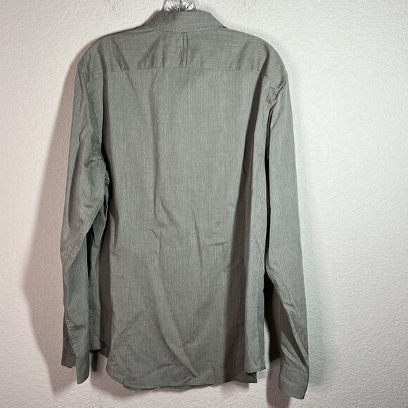 Banana Republic Gray Custom 078 Wash Shirt Grant Fit Button Down Shirt Men's L - Picture 6 of 7